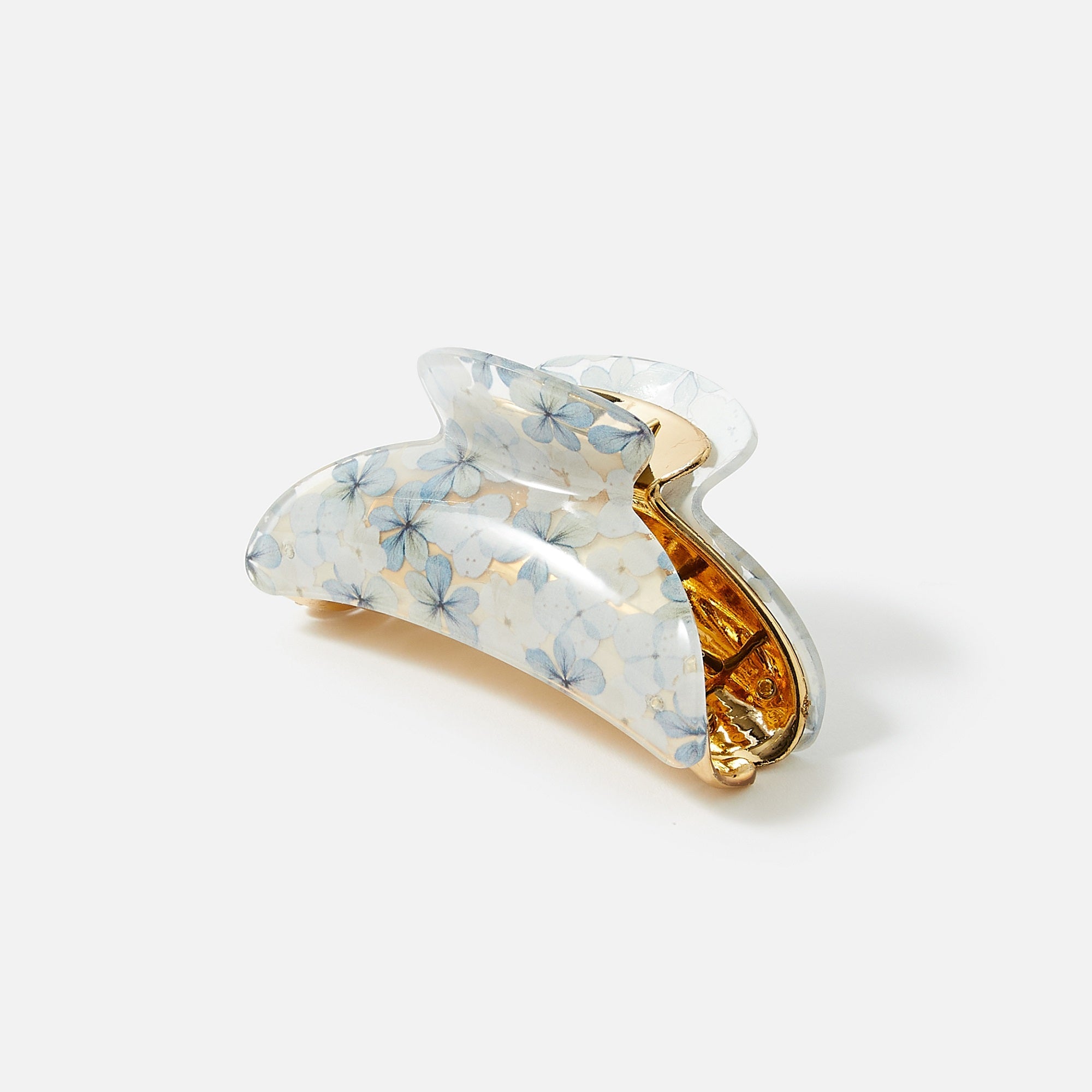 Accessorize London Women's Blue Floral Resin Claw Clip
