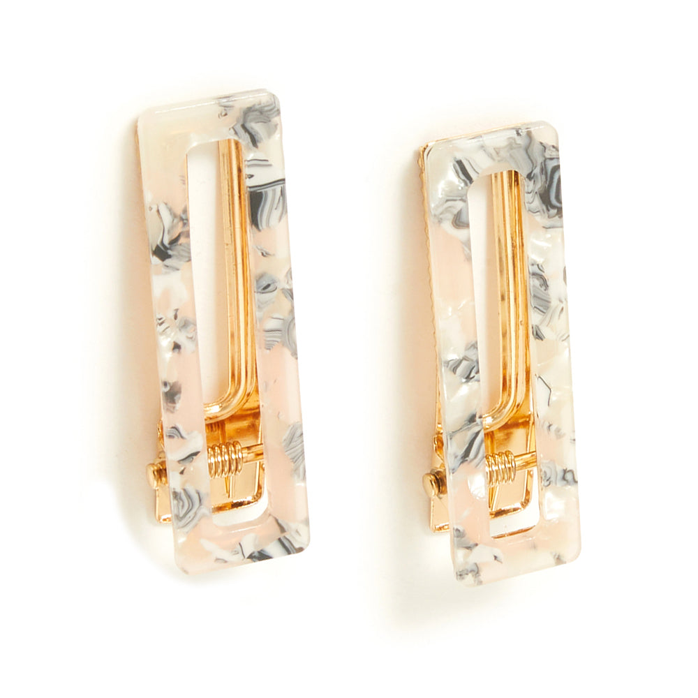 Accessorize London Women's 2 Pack Soft Marble Clips