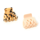 Accessorize London Women's 2 Pack Lattice Claw Clips: Cream & Tort