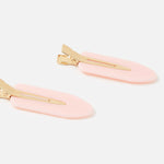 Accessorize London Women's 2 Pack 90S Clips - Pink/Gold