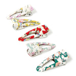 Accessorize London Women's Set of 5 Ditsy Wrapped Snap Hair Clips Pack