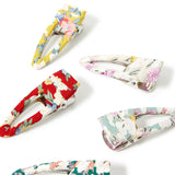 Accessorize London Women's Set of 5 Ditsy Wrapped Snap Hair Clips Pack