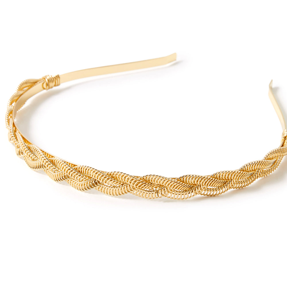 Accessorize London Women's Gold Plaited Alice hair Band