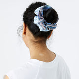 Accessorize London Women's Set of 2 Hair Scrunchies: Blue And Stripe