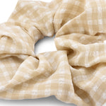Accessorize London Women's Tan Gingham Hair Scrunchie