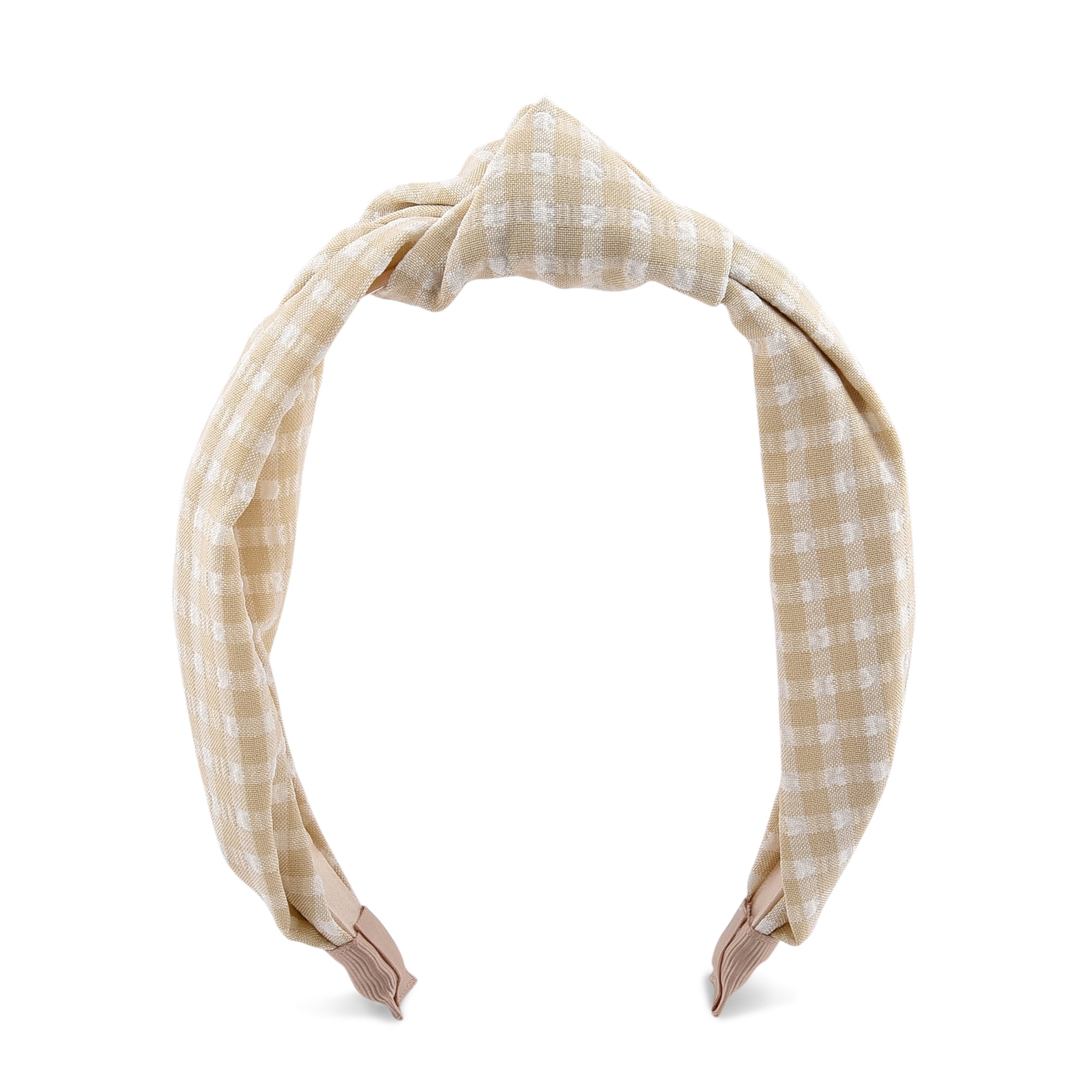 Accessorize London Women's Tan Gingham Knot Alice hair Band