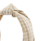 Accessorize London Women's Tan Gingham Knot Alice hair Band