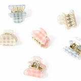 Accessorize London Women's Set of 6 Gingham Mini Hair Claw clip