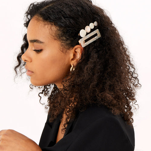 Accessorize London Women's Set of 3 Mixed Pretty Statement hair Clips