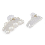 Accessorize London Women's 2 Pack Pearl And Resin Bulldogs
