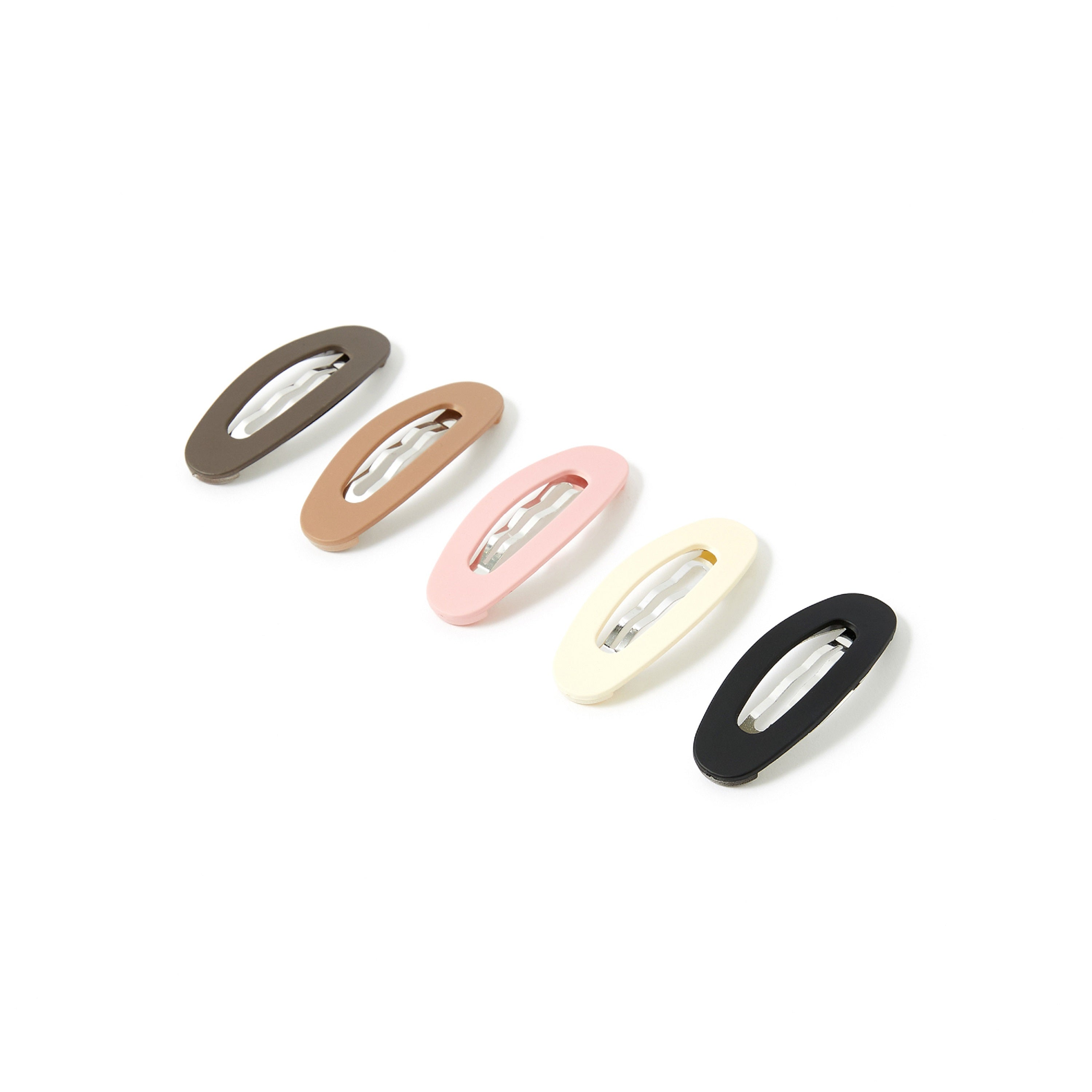 Accessorize London Women's Set of 5 Matte Resin hair Snapclips