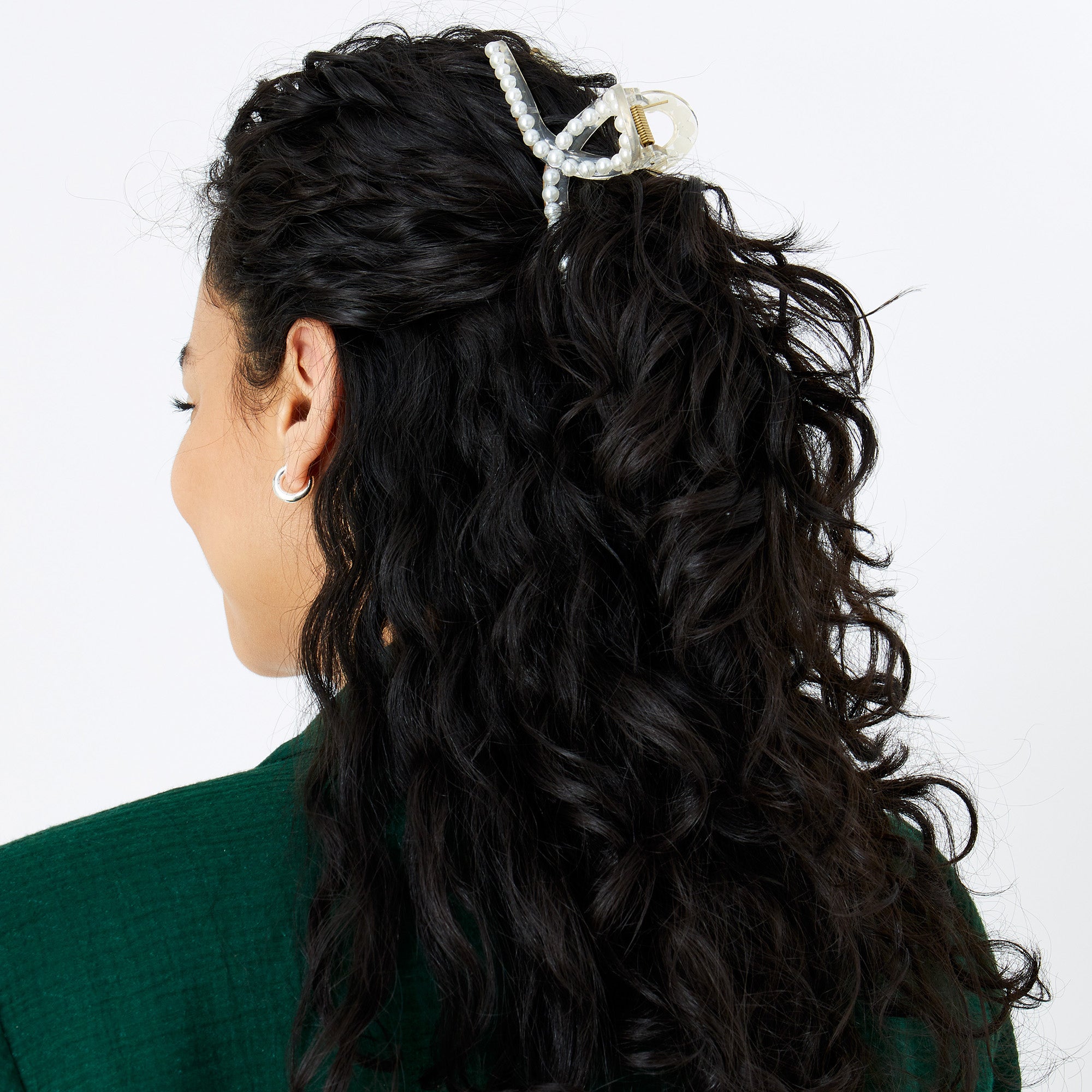 Accessorize London Women's Pearl And Resin Twisted Hair Claw Clip