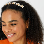 Accessorize London Women's Ivory Floral Gem Alice Hair Band