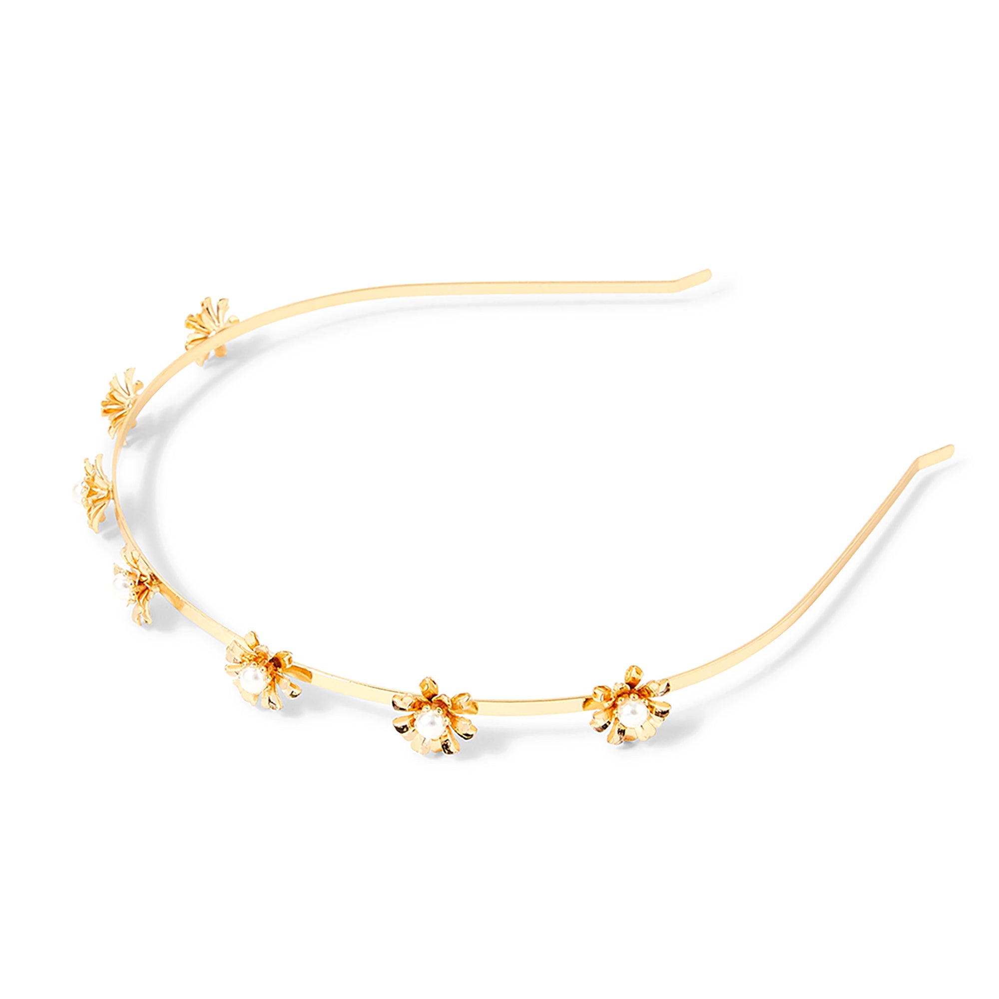 Accessorize London Women's Gold Floral Alice Hair Band