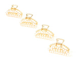 Accessorize London Women's Pack of 4 Pearl Embellished Hair Claw Clips