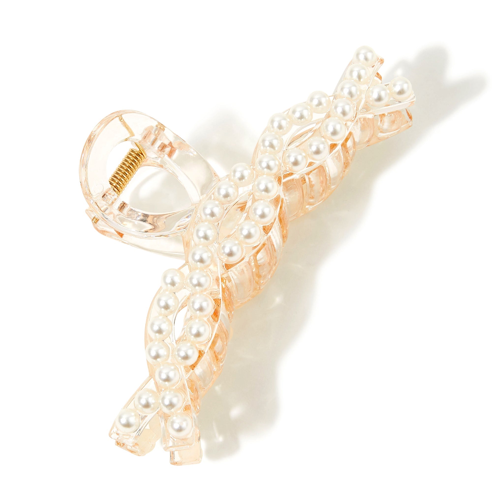 Accessorize London Women's Plaited Pearl And Resin Large Hair Claw Clip