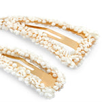Accessorize London Women's 2 Pack Ivory Encrusted Snap Clips