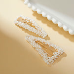 Accessorize London Women's 2 Pack Ivory Encrusted Snap Clips
