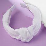 Accessorize London Women's White Dobby Knot Alice Band