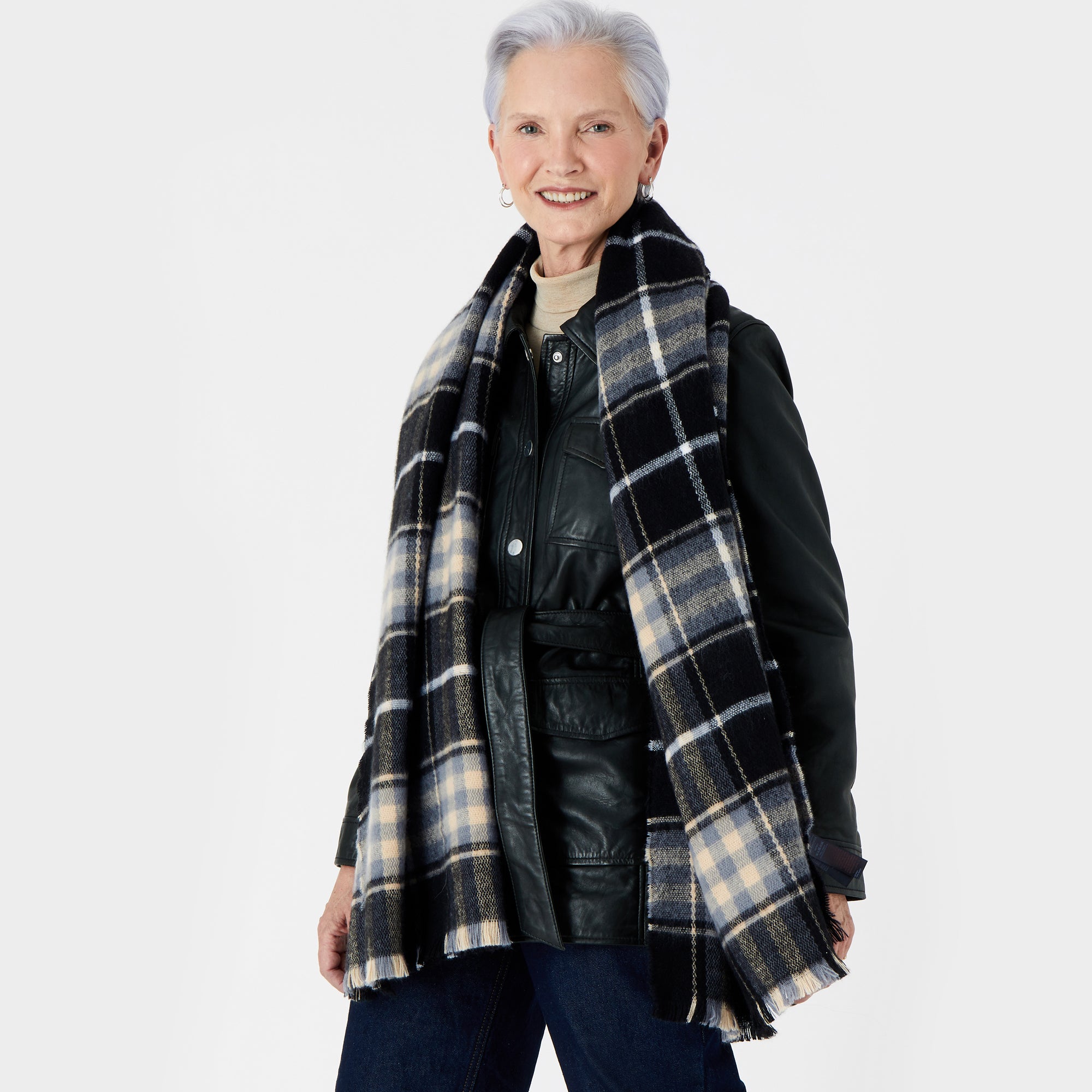 Accessorize London Women's Hope Check Blanket Scarf