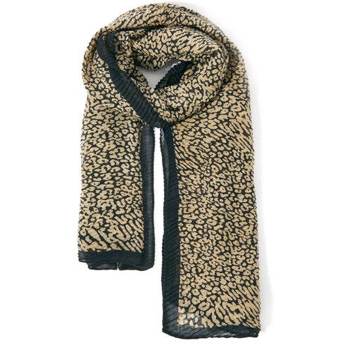 Accessorize London Women's Lilly Leopard Pleat Scarf