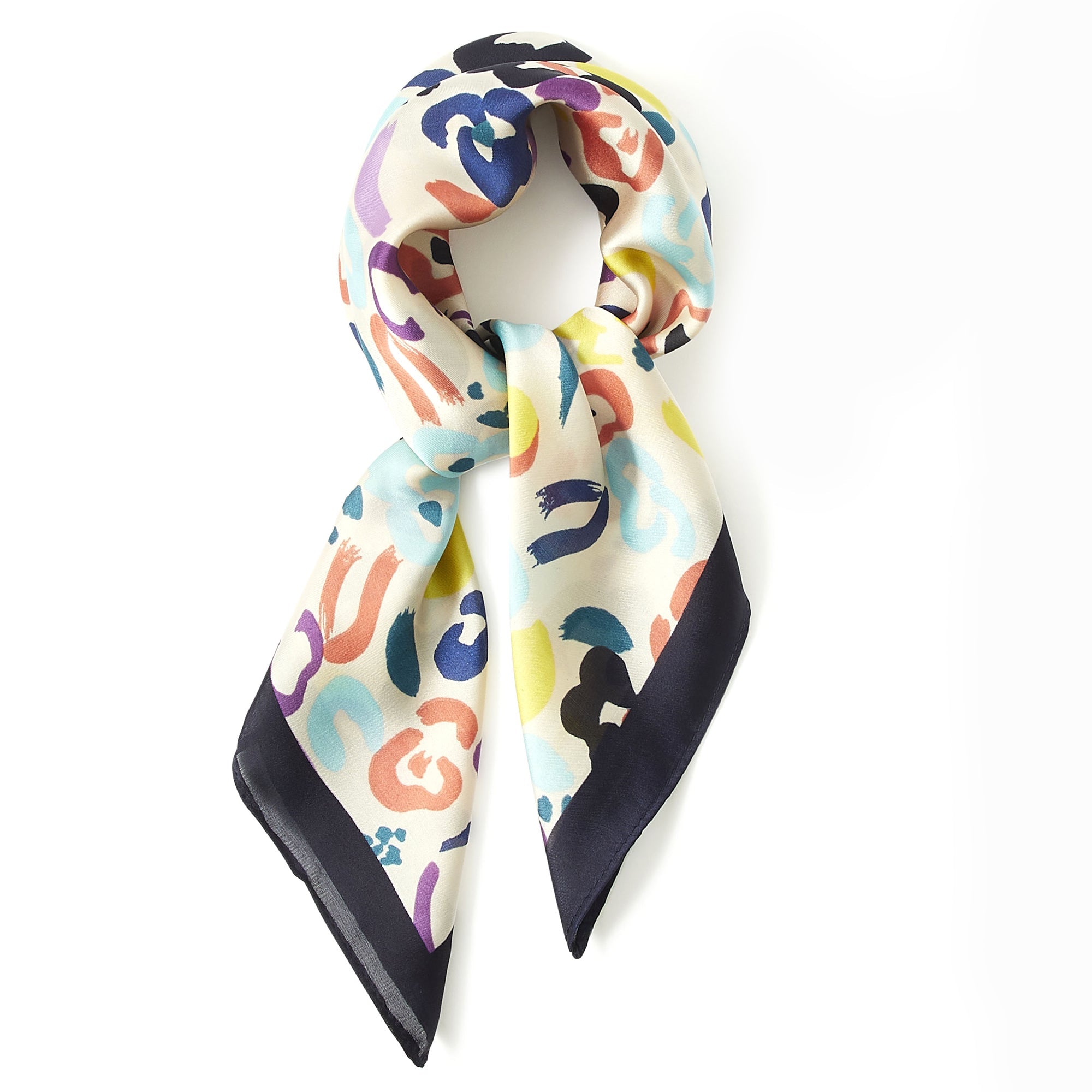 Accessorize London Women's Anne Abstract Small Satin Square Scarf