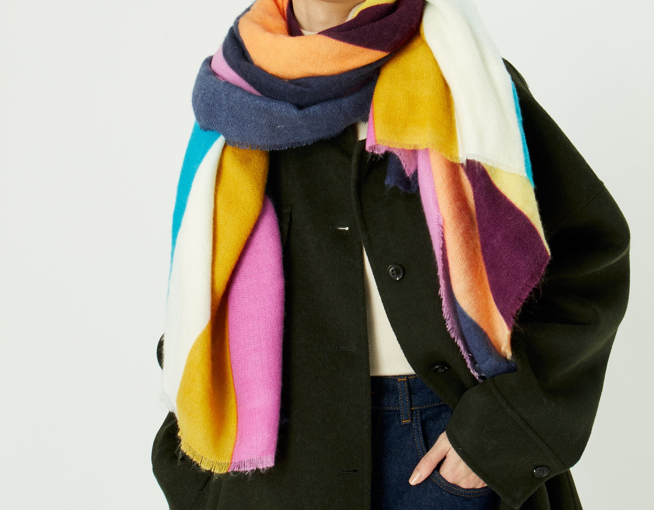 Accessorize London Women's Bright Stripe Blanket Scarf