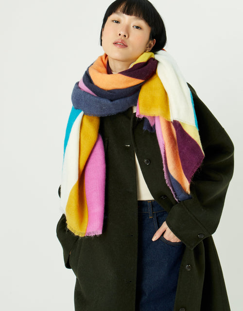 Accessorize London Women's Bright Stripe Blanket Scarf