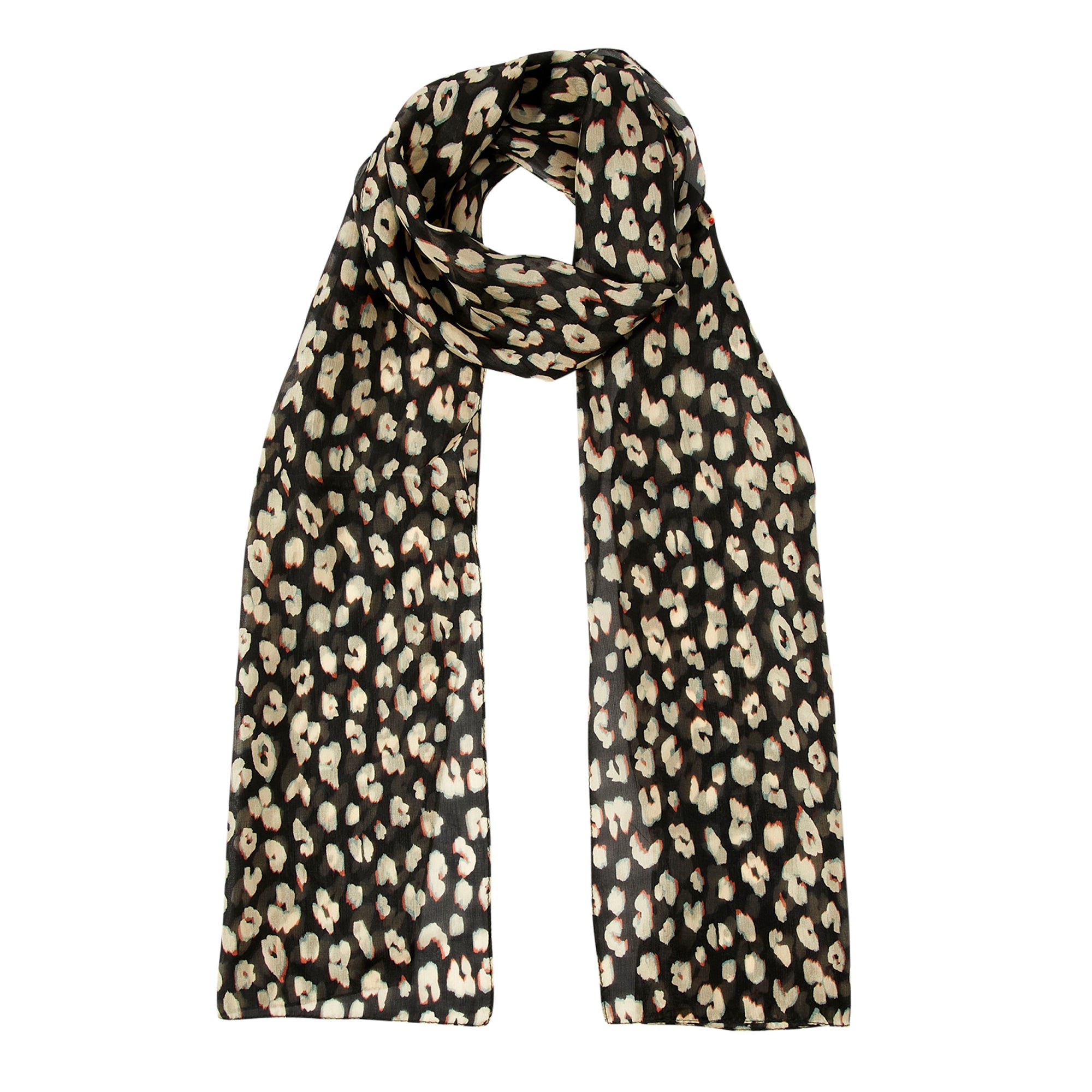 Accessorize London Women's Midnight Leopard Silk Classic