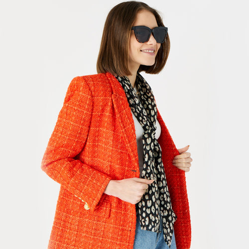 Accessorize London Women's Midnight Leopard Silk Classic