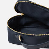 Accessorize London Women's Faux Leather Navy Large Nylon Wash Bag