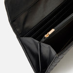 Accessorize London women's Black Large Quilt Wallet Purse