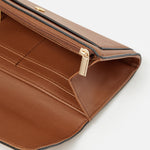 Accessorize London women's Tan Large A Stud Wallet purse