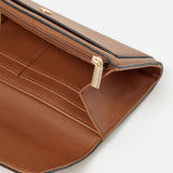 Accessorize London women's Tan Large A Stud Wallet purse