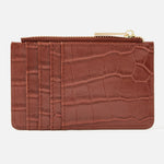 Accessorize London women's tan Croc Cardholder wallet purse