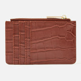 Accessorize London women's tan Croc Cardholder wallet purse