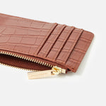 Accessorize London women's tan Croc Cardholder wallet purse