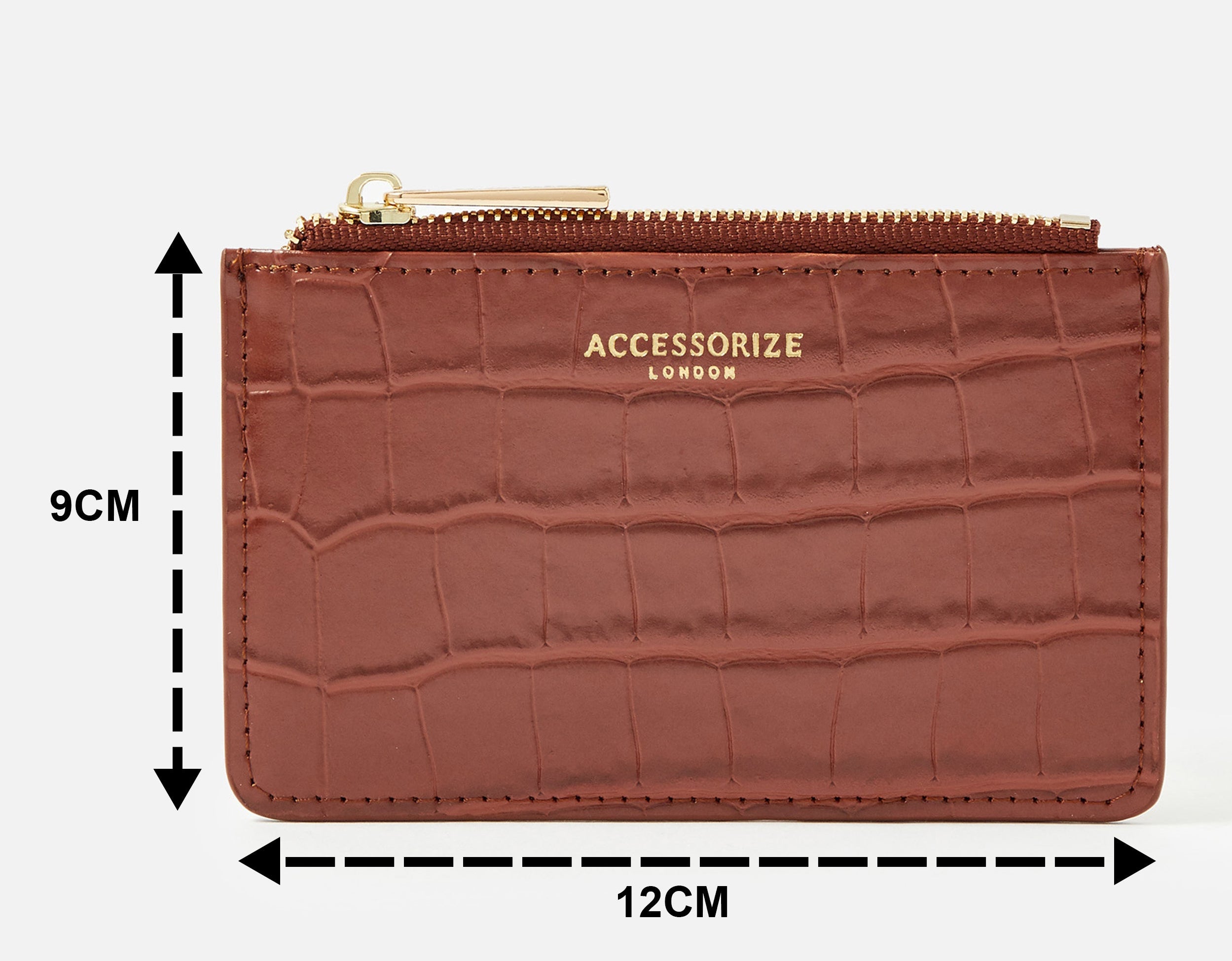 Accessorize London women's tan Croc Cardholder wallet purse