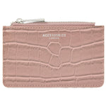 Accessorize London women's Pink Croc Cardholder wallet purse