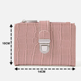 Accessorize London women's Pink Croc Pushlock Wallet Purse