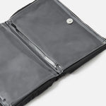 Accessorize London Women's Faux Leather Black Double Zip Pouch