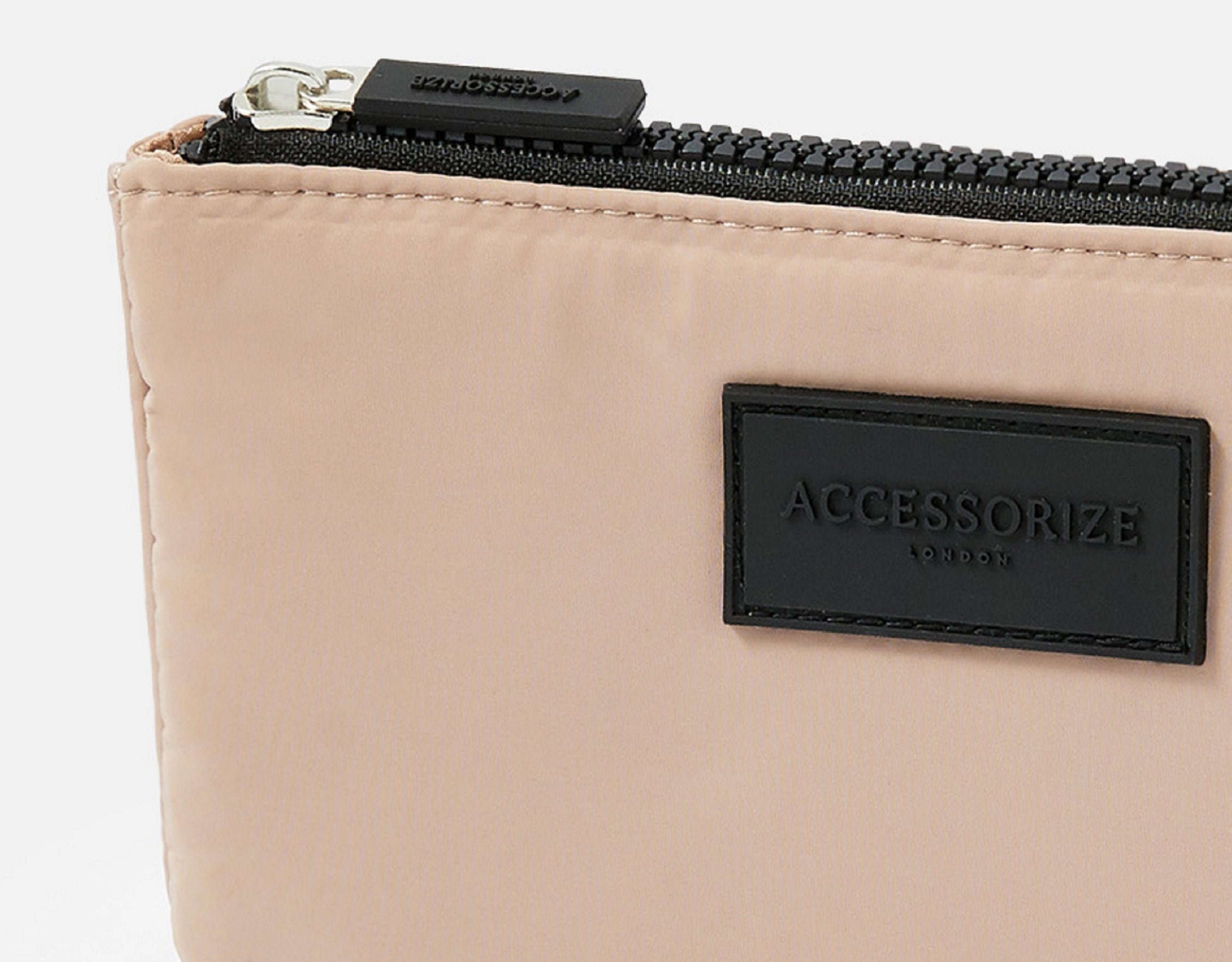 Accessorize London Women's Faux Leather Pink Small Nylon Pouch