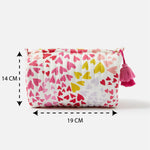 Accessorize London Women's Fabric Quilted Pink Heart Make Up Bag