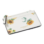 Accessorize London Women's Faux Leather Cream Sunflower Print White Cardholder Wallet Purse