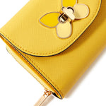 Accessorize London Women's Faux Leather Yellow Butterfly Wallet Purse