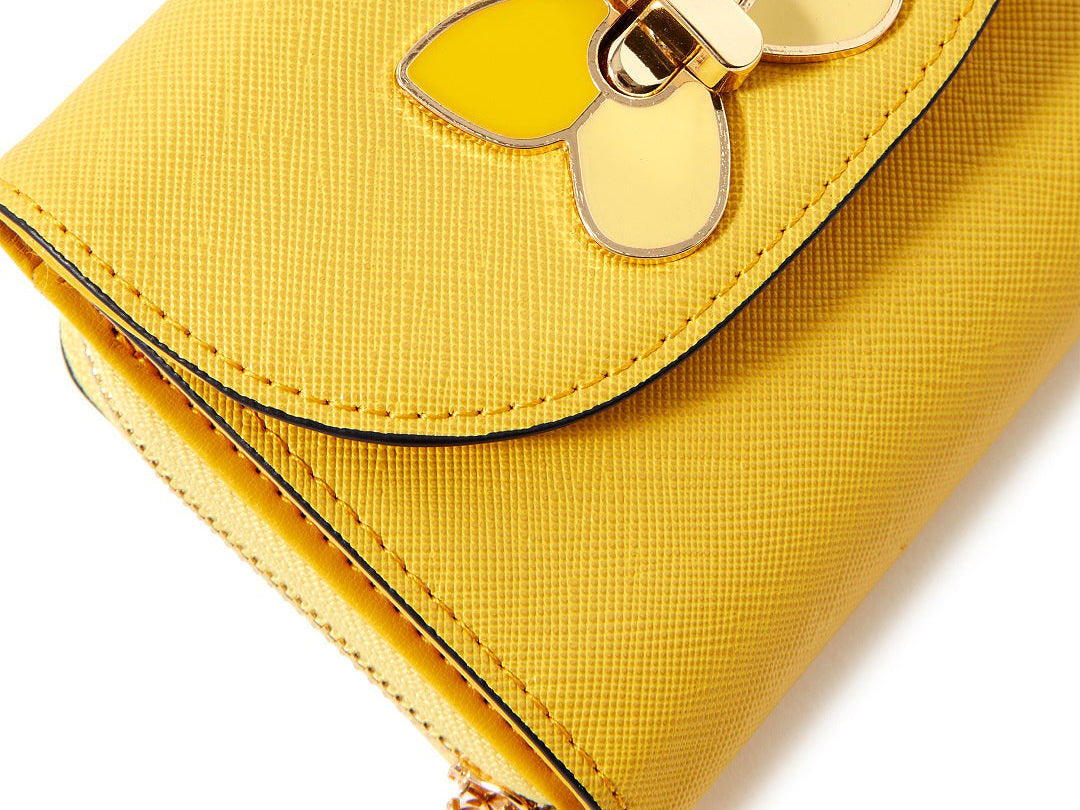 Accessorize London Women's Faux Leather Yellow Butterfly Wallet Purse