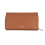 Faux Leather Brown Butterfly Large Profile Wallet Purse