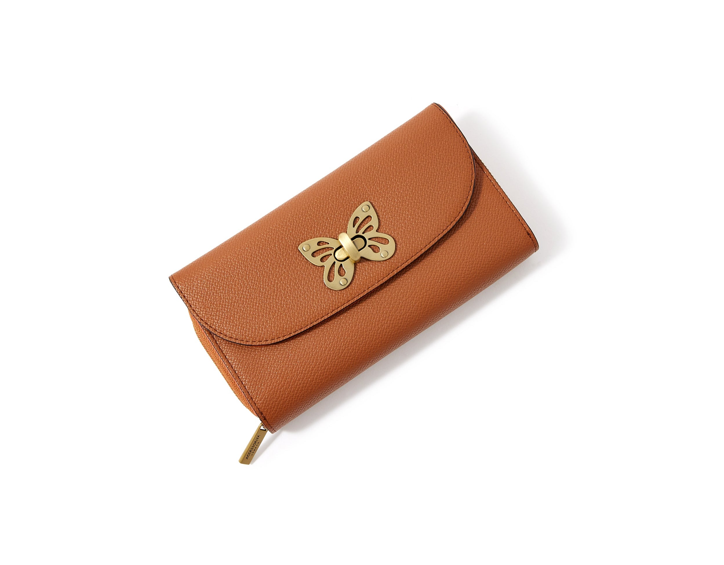 Large Brown Butterfly Profile Wallet Purse
