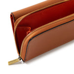 Faux Leather Brown Butterfly Large Profile Wallet Purse