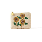 Accessorize London Women's Fabric White Sunflower Embellished Pouch Make Up Bag
